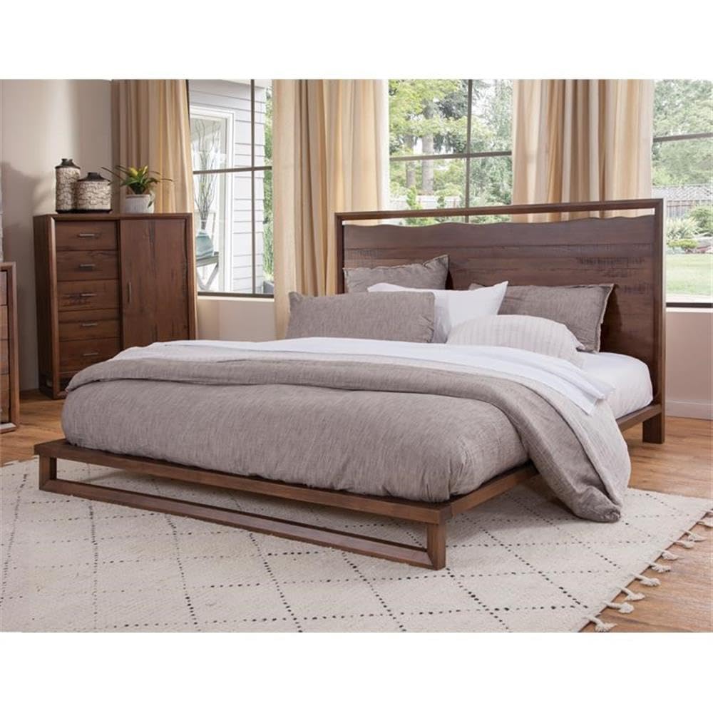 Steve Silver Lofton King Mocha Brown Wood Platform Bed
