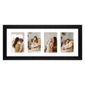 Golden State Art, 8x20 Picture Frame, Black, Collage Frame Display Four 4x6 Photos, Horizontal or Vertical, HD Tempered Glass, R