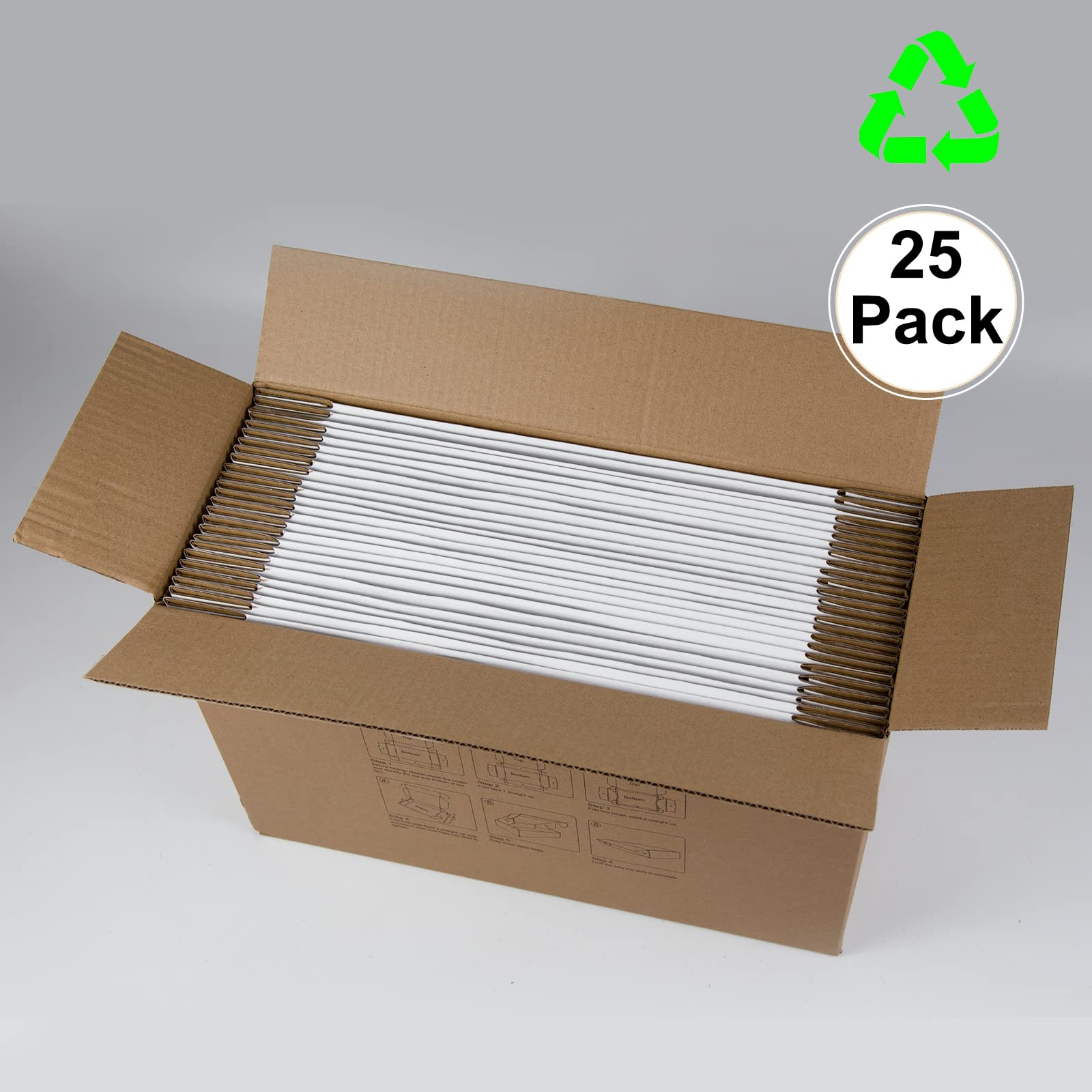 Sodissa 13X10X2 Inches Shipping Boxes Pack Of 25, White Corrugated Cardboard Boxes For Small Bussiness