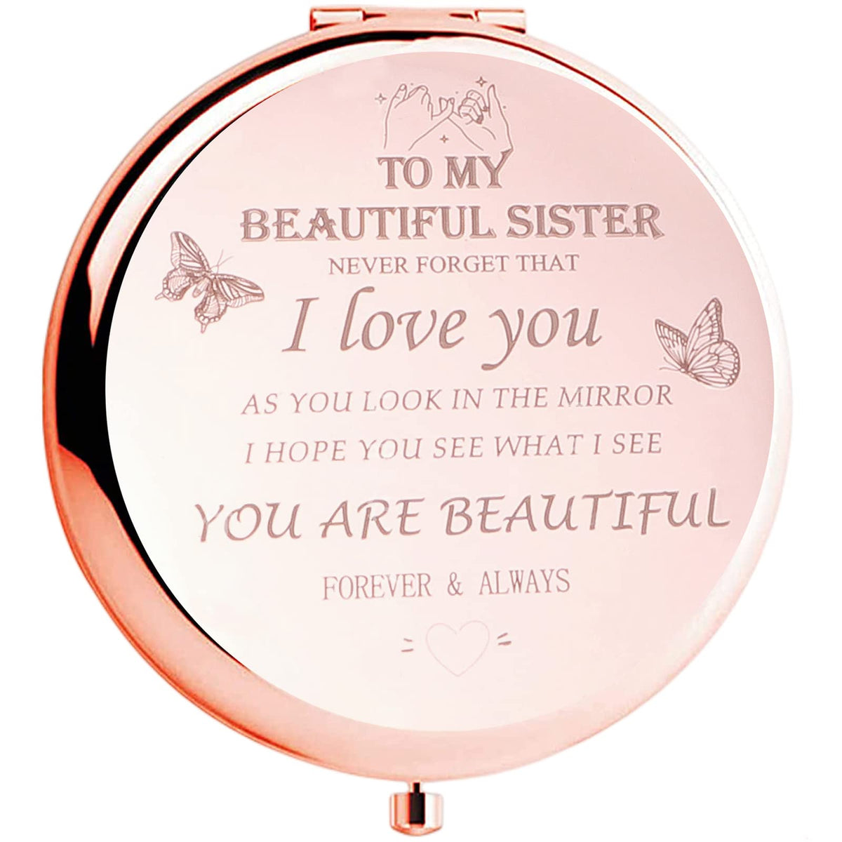 Sister Gifts-Gifts for Women-Women Personalized Engraved Quote Inspirational Friendship Mirror -Birthday,Valentines Day ,Graduat