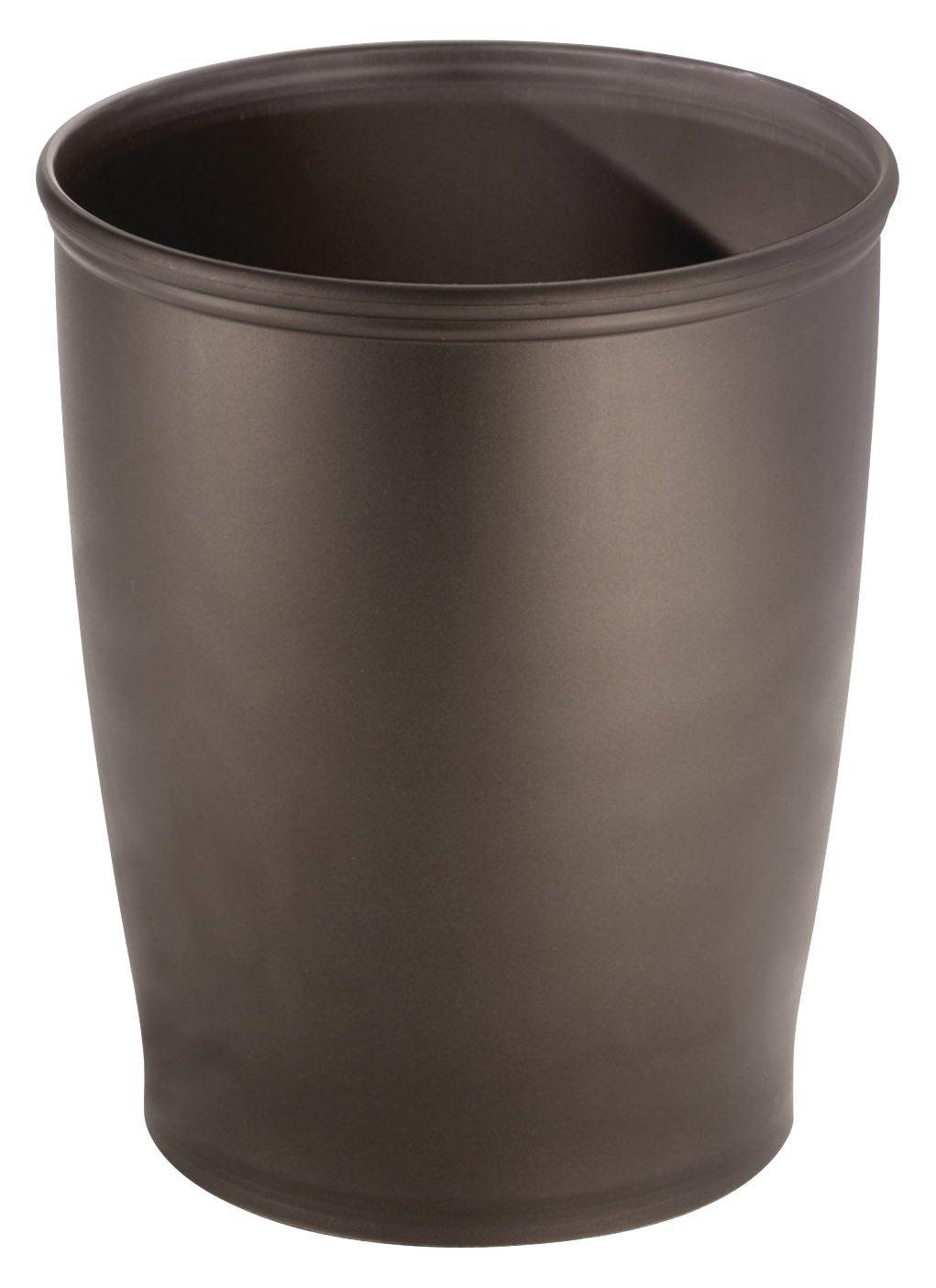 iDesign Small Round Plastic Trash Cans, The Kent Collection - Set of 2, 8.35    x 8.35    x 10   , Bronze