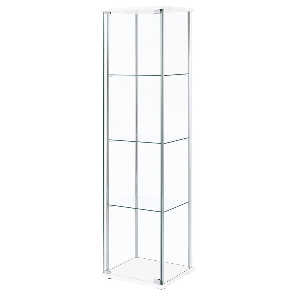 Coaster Home Furnishings Bellatrix 4-Shelf Clear Glass Curio Cabinet White 951072