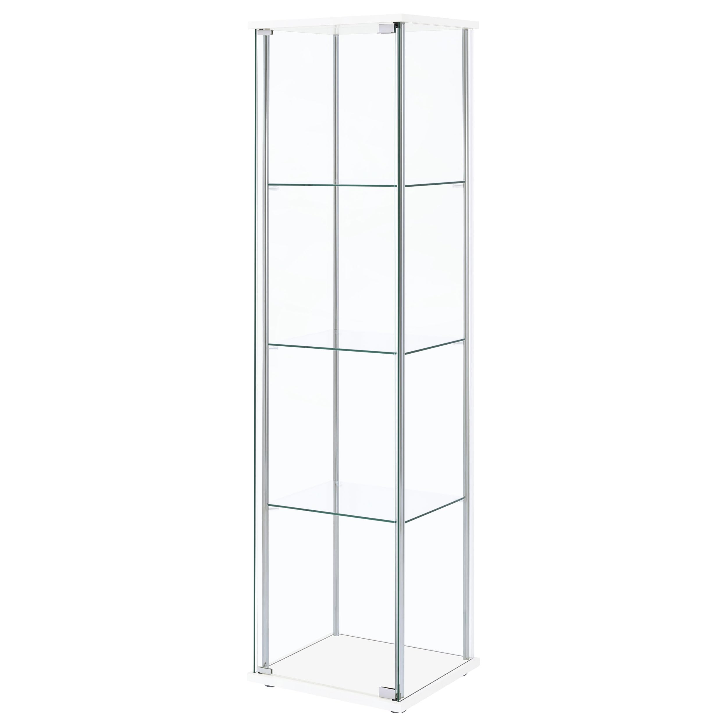 Coaster Home Furnishings Bellatrix 4-Shelf Clear Glass Curio Cabinet White 951072