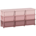 Qaba 3 Tier Kids Storage Unit, Toy Organizers and Storage with 9 Drawer Chest for Kids Bedroom Nursery Kindergarten Living Room 