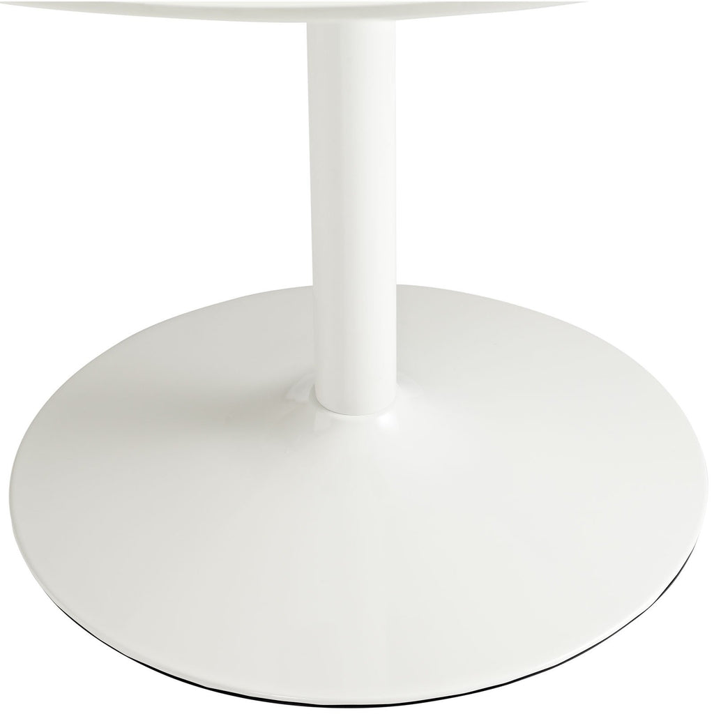 Modway Rostrum Modern 44" Round Top Pedestal Kitchen and Dining Room Table in White