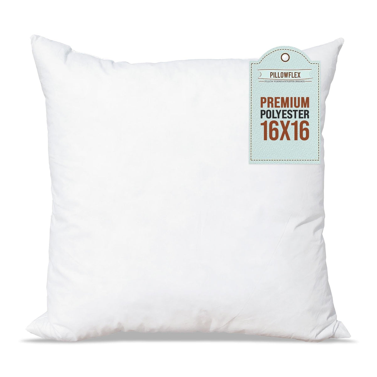 Pillowflex Premium Polyester Pillow Insert - 16X16 Pillow Form - Machine Washable - Small Square Throw Size Accent Couch Pillow