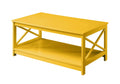Convenience Concepts Oxford Coffee Table with Shelf, Yellow