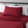Amazon Basics Lightweight Super Soft Easy Care Microfiber 3-Piece Bed Sheet Set with 14-Inch Deep Pockets, Twin, Burgundy, Solid