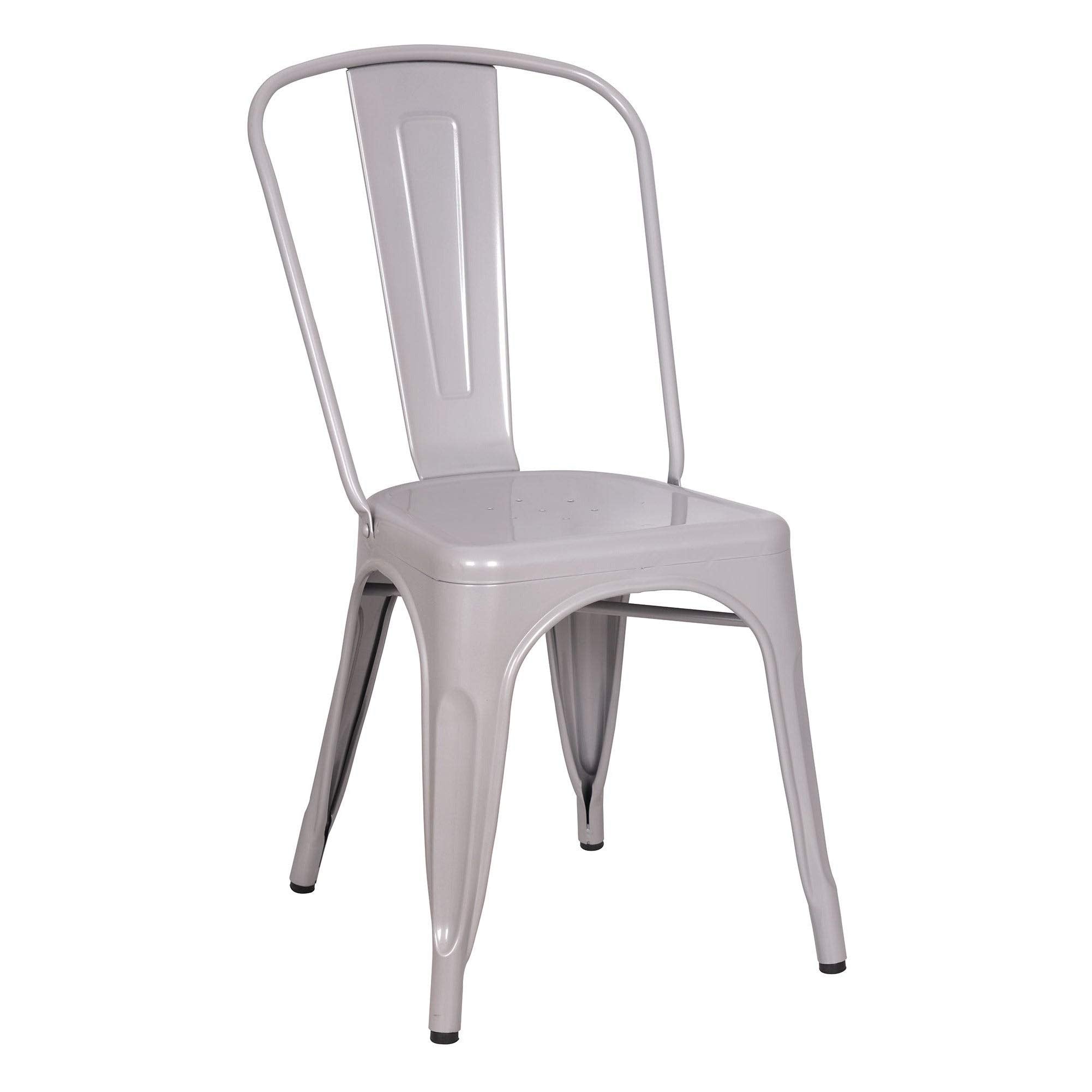 Acme Jakia Metal Stackable Side Chair in Silver (Set of 2)