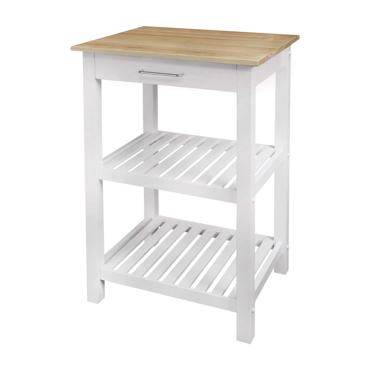 Casual Home Sunrise (Small) with Solid Harvest Hardwood Top Kitchen Island, 22.75&quot;W, Natural&White