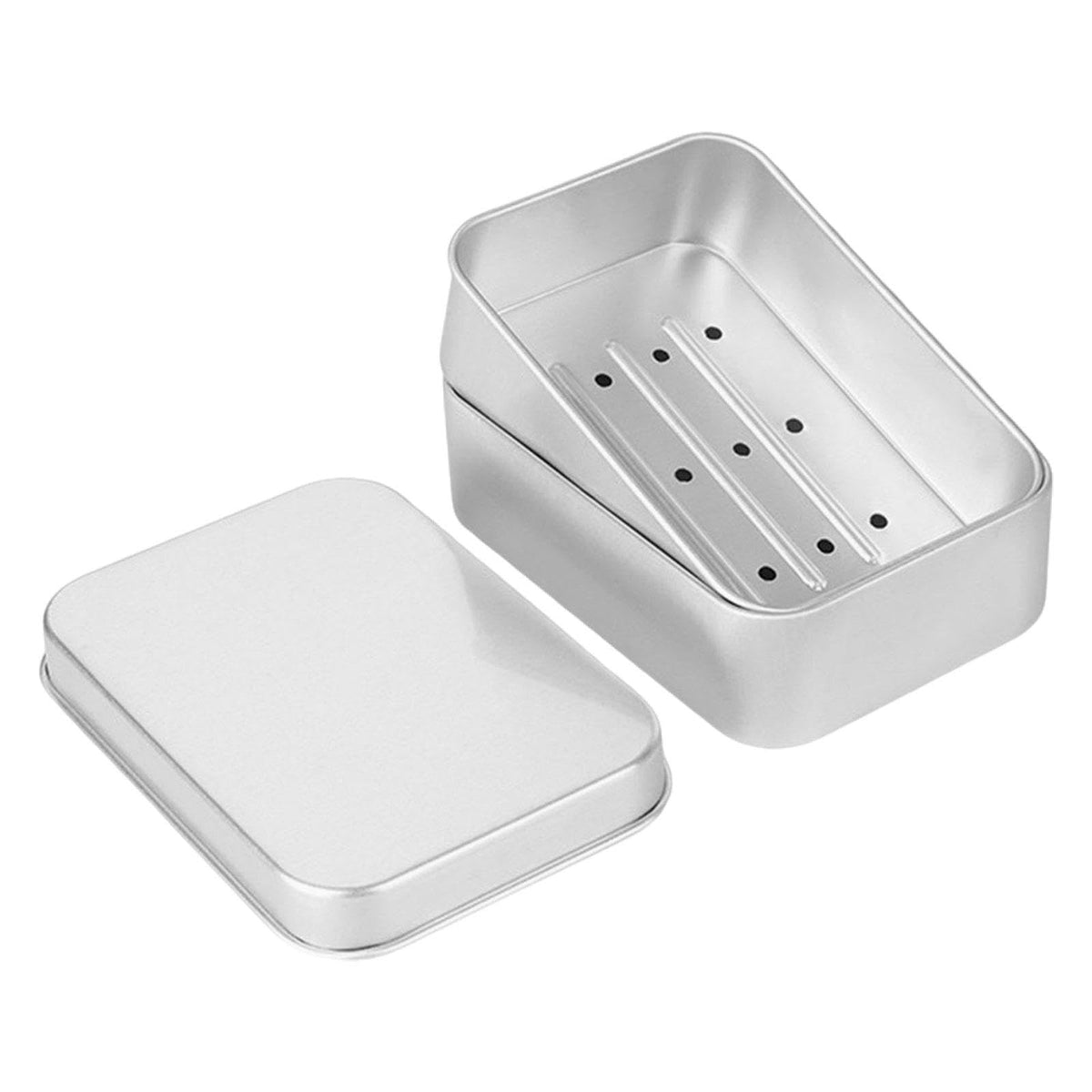 TRENDIVIBE Portable Soap Box Storage Tin Jar for Business Trips Outdoor Activities Home Rectangle