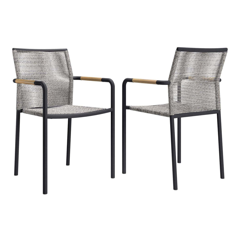Modway Serenity Aluminum Outdoor Patio Armchairs In Light Gray (Set Of 2)
