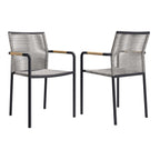 Modway Serenity Aluminum Outdoor Patio Armchairs In Light Gray (Set Of 2)