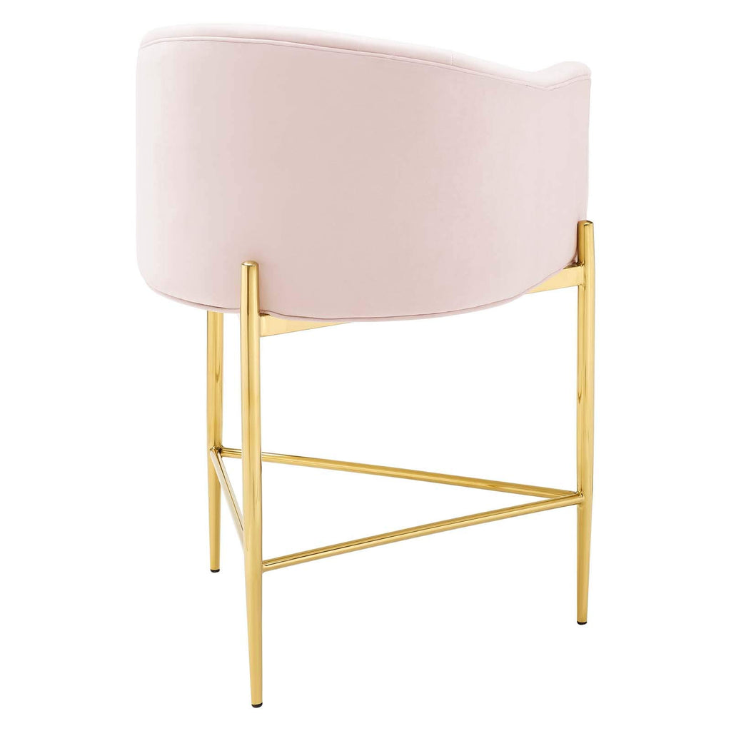 Modway Savour Tufted Performance Velvet Counter Stool, Pink