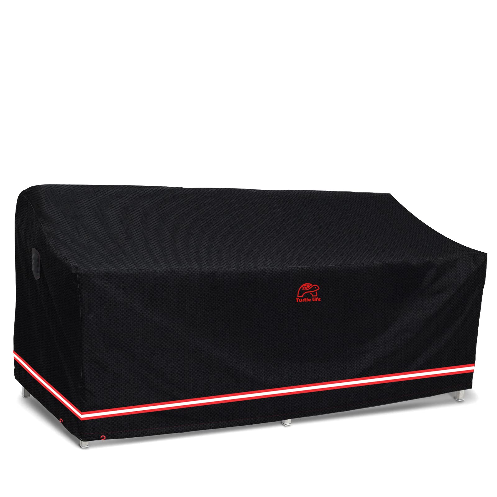 Turtle Life Patio Sofa Cover, Outdoor Heavy Duty Durable Uv Water Resistant Anti-Fading Multi-Person Sofa Cover With 2 Upgrade Air Vents And 2 Buckles, Black, 104' W X 40' D X 35' H