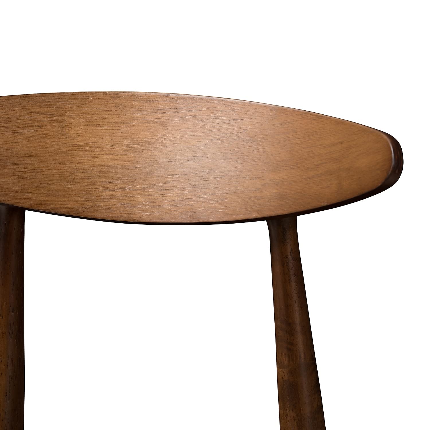 Baxton Studio Flora Mid-Century Faux Leather Bar Stool with Back, Black and Walnut Brown, 2-Pieces (144-2P-8074-HIT)