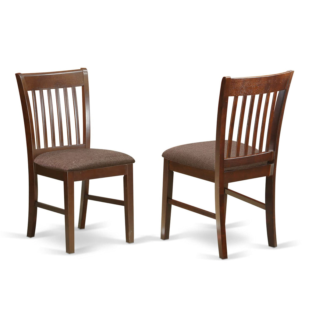 East West Furniture CANO7-MAH-C Small Kitchen Table Set 7 Pc - Microfiber Upholstery Wooden Chairs Seat - Mahogany Finish Dining Room Table and Frame