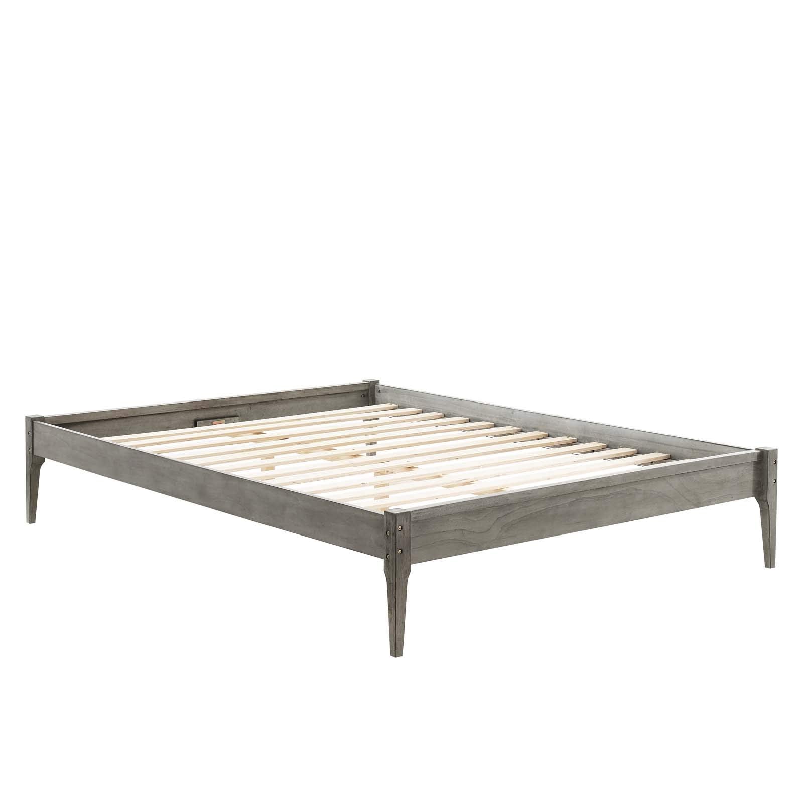 Modway Mod-6246-Gry June Queen Wood Platform Bed Frame, Gray