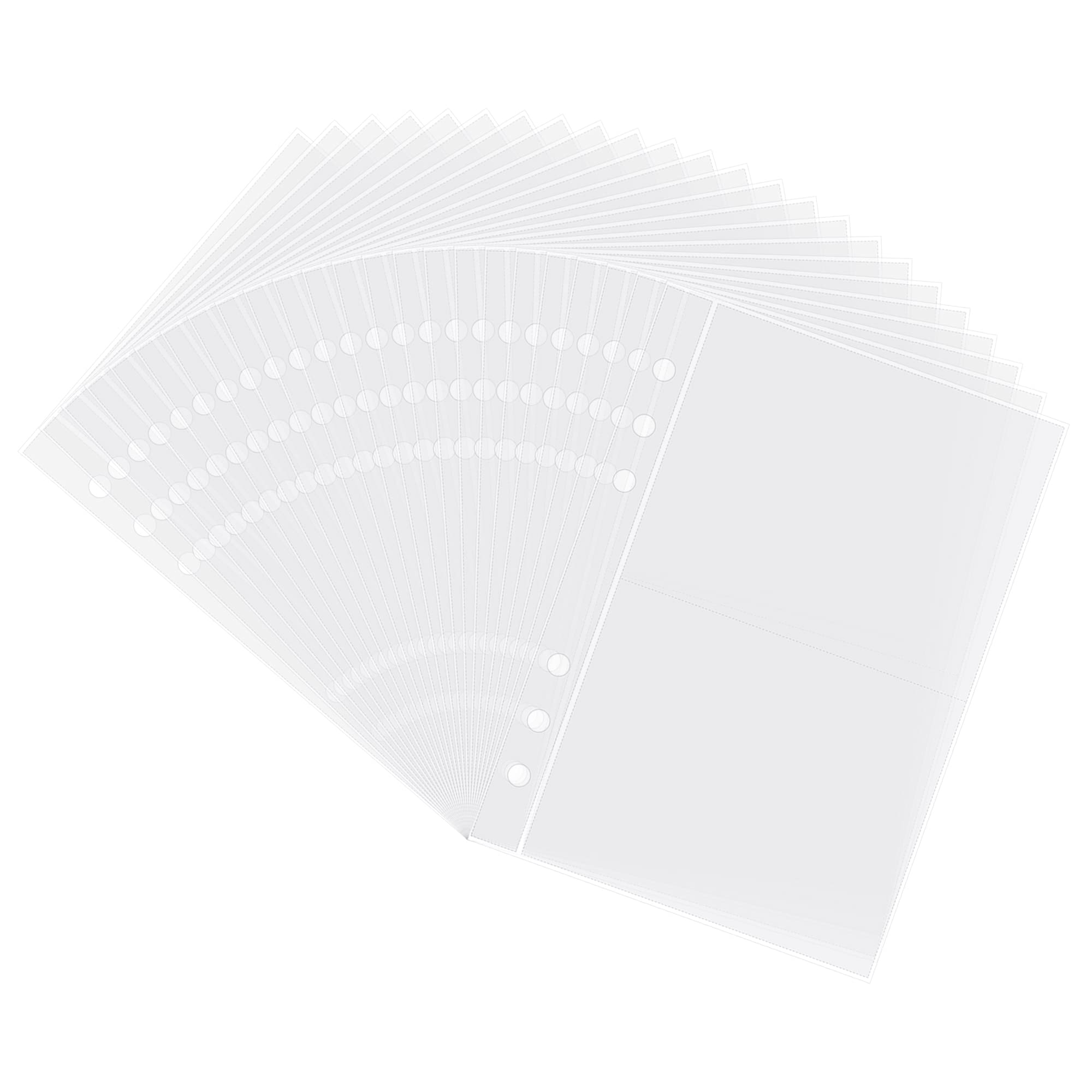 Linglingo Clear Double-Sided Refill Inner Pages For Transparent Jewelry Storage Book 6 Ring Binder, 24 Sheets 96 Pockets