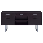 Coaster Home Furnishings Lawtey 5-Drawer Credenza with Adjustable Shelf Cappuccino