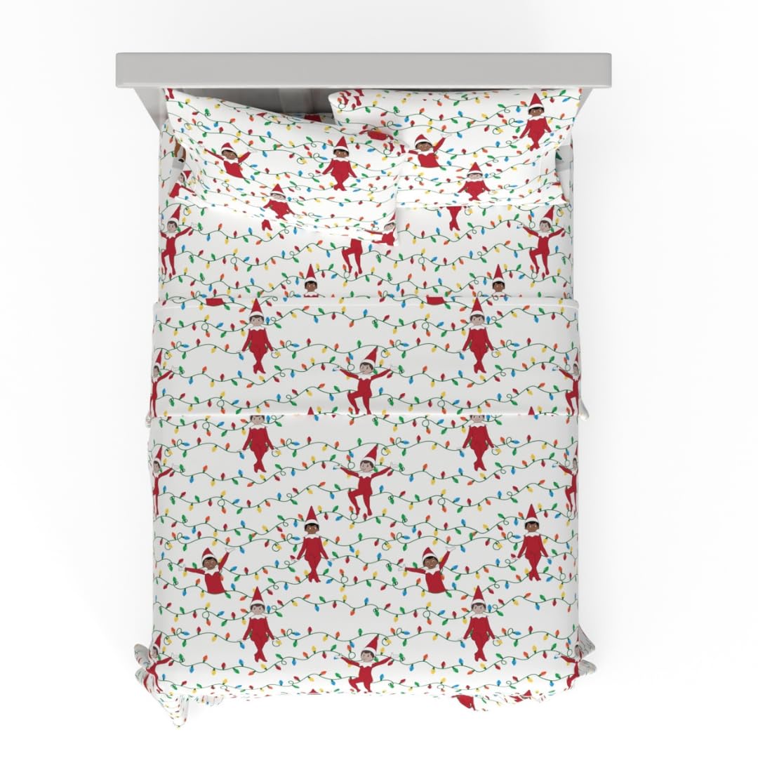 Franco Elf On The Shelf Holiday & Christmas Bedding Super Soft 100% Cotton Flannel Sheet Set, Full, (Officially Licensed Product