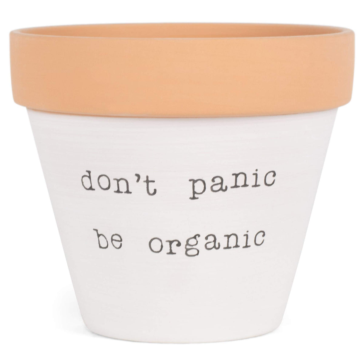 47Th & Main Clay Planter, 4.5 X 4-Inches, White-Don'T Panic Be Organic