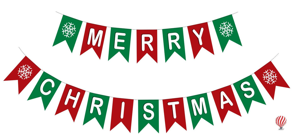 HK balloons Merry Christmas Banner Happy Christmas Decoration Items For Home Merry Christmas|Green Red