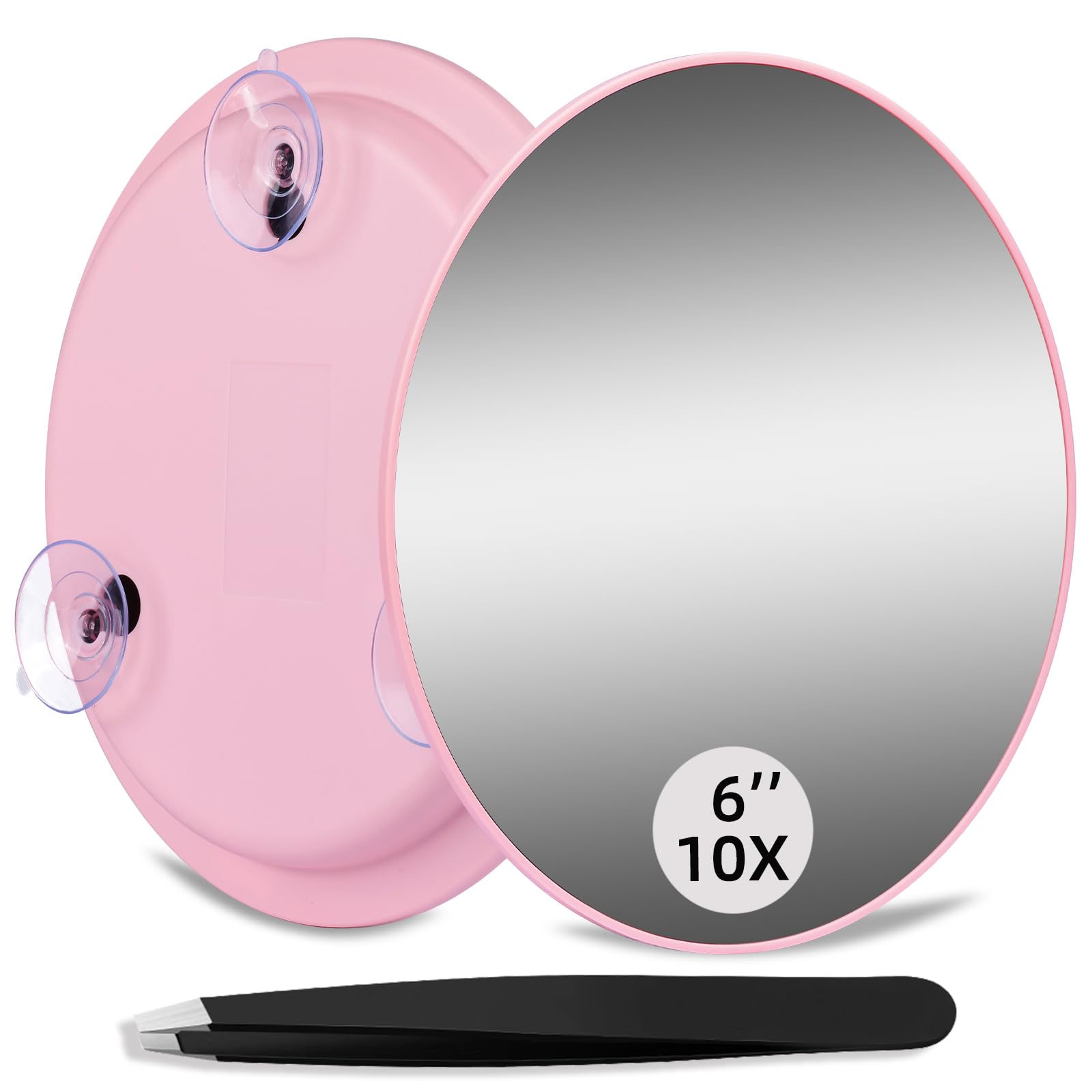 10X Makeup Magnifying Mirror, Large 10X Makeup Magnification Mirror, Round Magnifying Mirror, Compact 6 Travel Magnifying Mirr