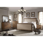 Acme Inverness Wood Nightstand with 3 Drawers in Reclaimed Oak