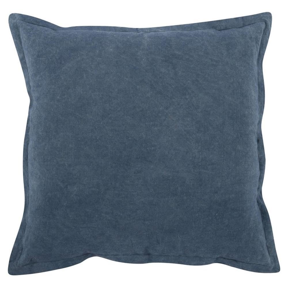 Kosas Home Amy 22X22 Square Belgian Flax Linen Fabric Throw Pillow In Blue