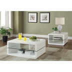 Coaster Home Furnishings Square 2-Shelf End Table Glossy White