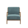 INK+IVY Novak Accent Chair for Living Room, Plush Upholstered 7.5" T Seat Cushion, Solid Wood Frame, Curved Arm Design Accent Chair for Family Room, Cozy & Comfortable Reading Chair, 27.5" W, Teal