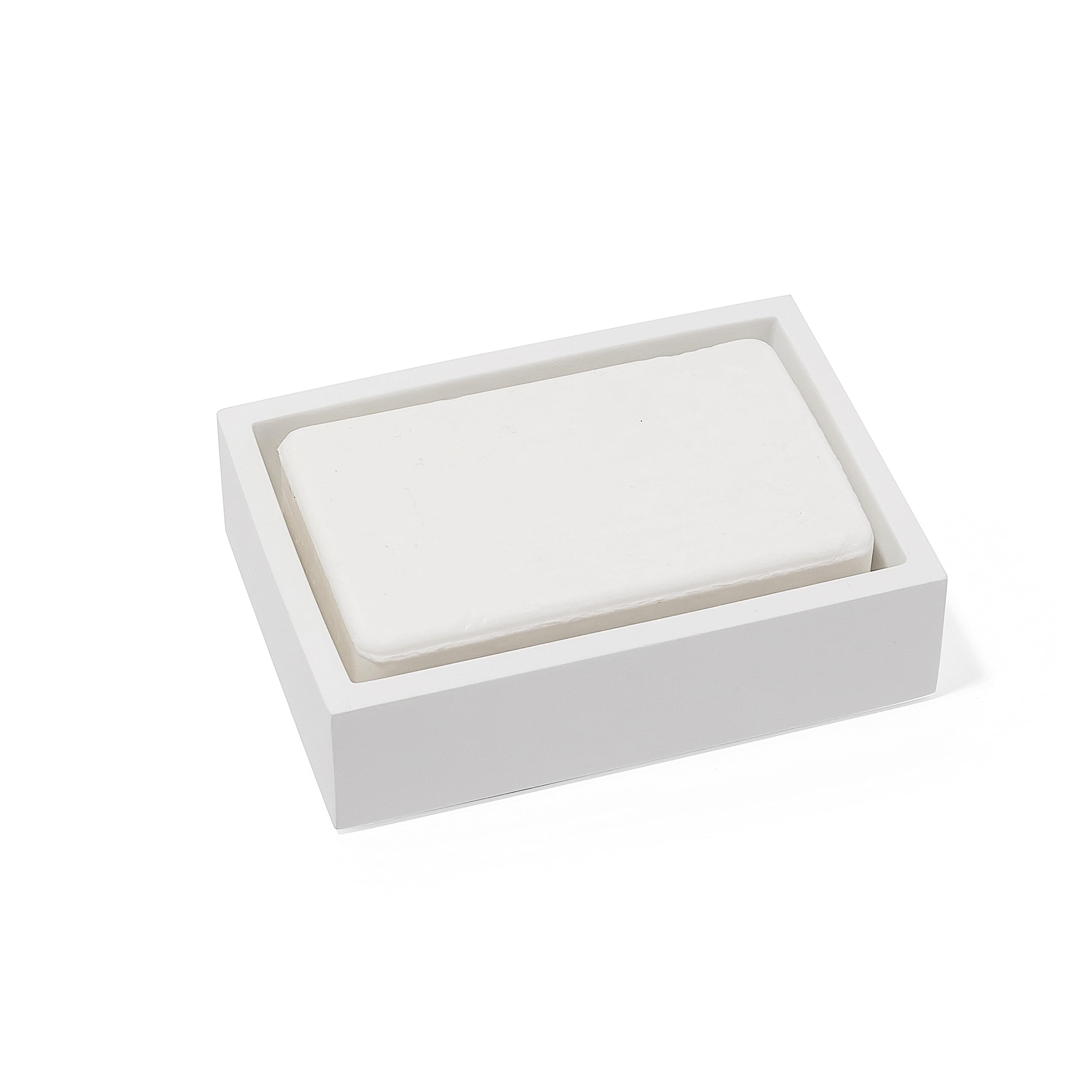 Yew Design - Matte White Square Soap Dish for Bathrooms and Kitchens
