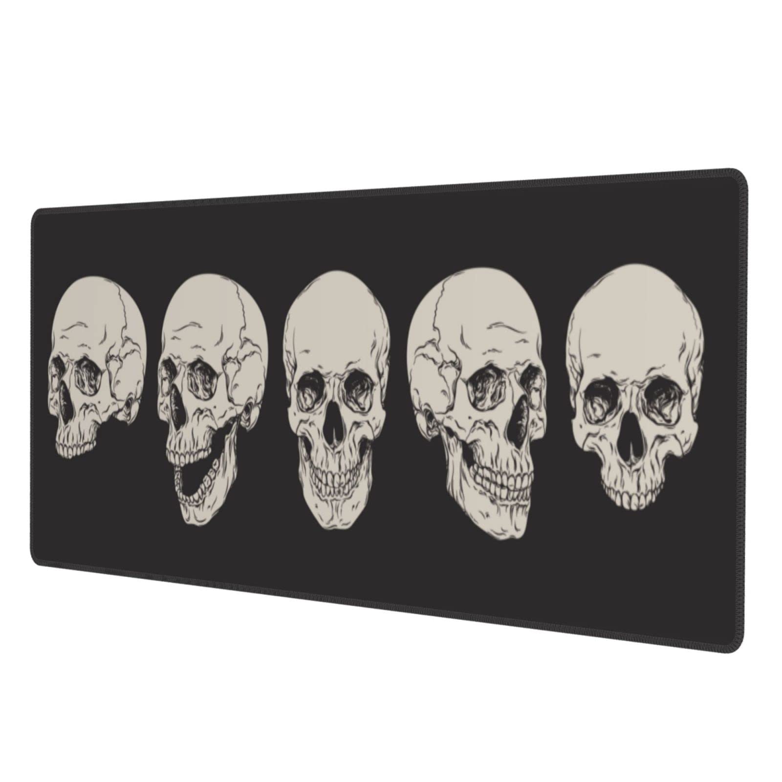 Human Skull Gaming Mouse Pad Non Slip Xl Large Mousepad Stitched Edge Rubber Base Desk Mat For Laptop Pc Computer