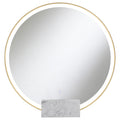 Coaster Home Furnishings Jocelyn Round Table Top Led Vanity Mirror White Marble Base, Gold