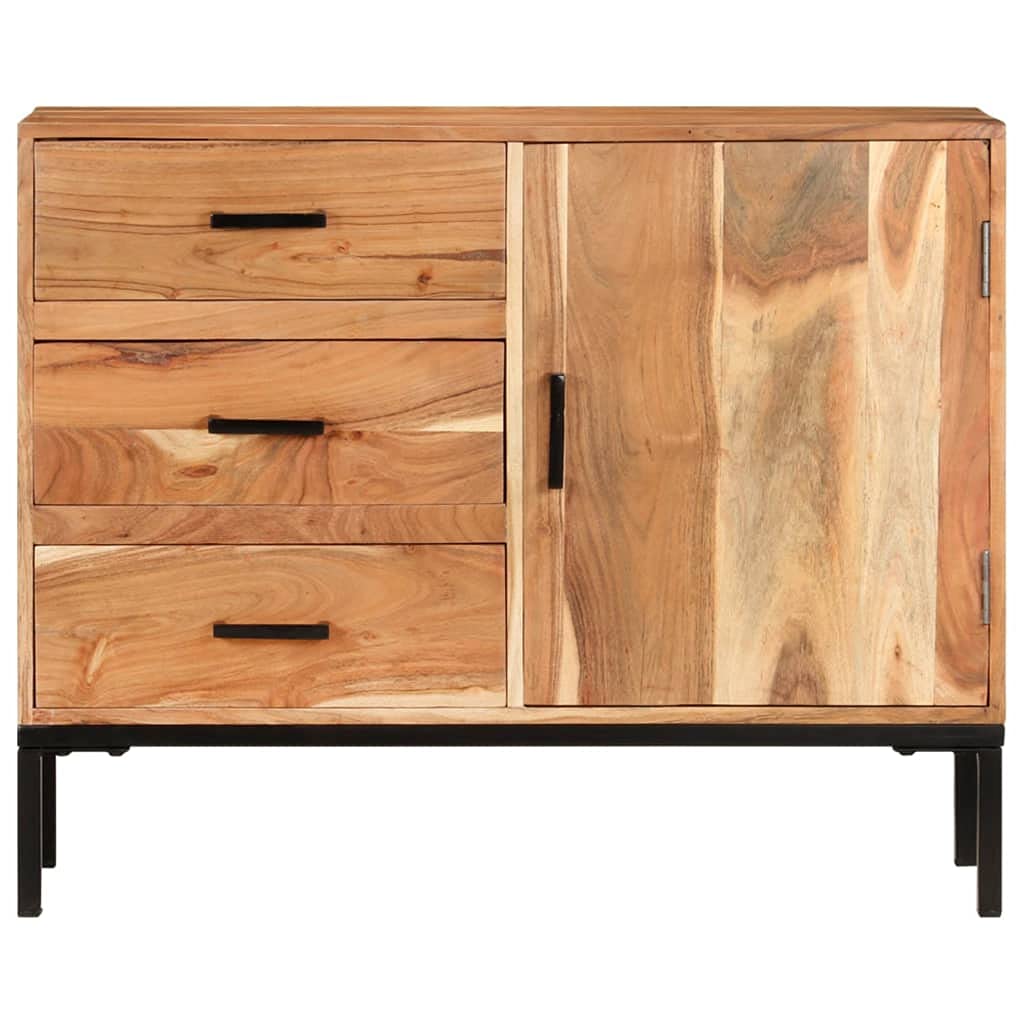 vidaXL Sideboard - Sturdy Cabinet in Solid Reclaimed Wood - Environmentally Friendly, Unique Design with Iron Frame, Functional Storage for Living Room