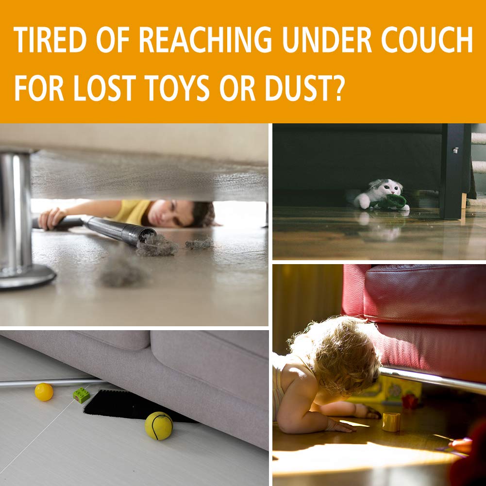 Bowerbird Clear Toy Blockers For Furniture - Stop Things From Going Under Couch Sofa Bed And Other Furniture - Suit For Hard Surface Floors Only