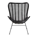 Baxton Studio Colorado Modern Bohemian Black Rattan and Metal Accent Chair