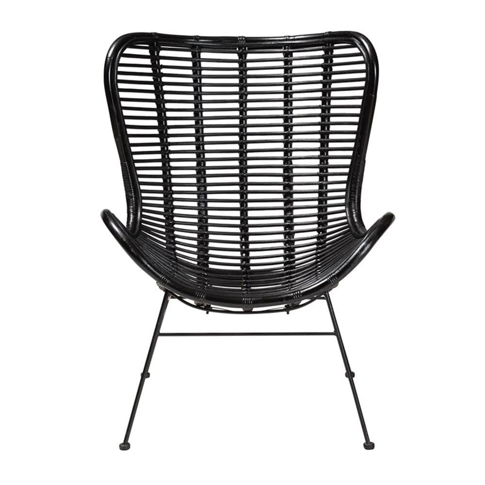 Baxton Studio Colorado Modern Bohemian Black Rattan and Metal Accent Chair