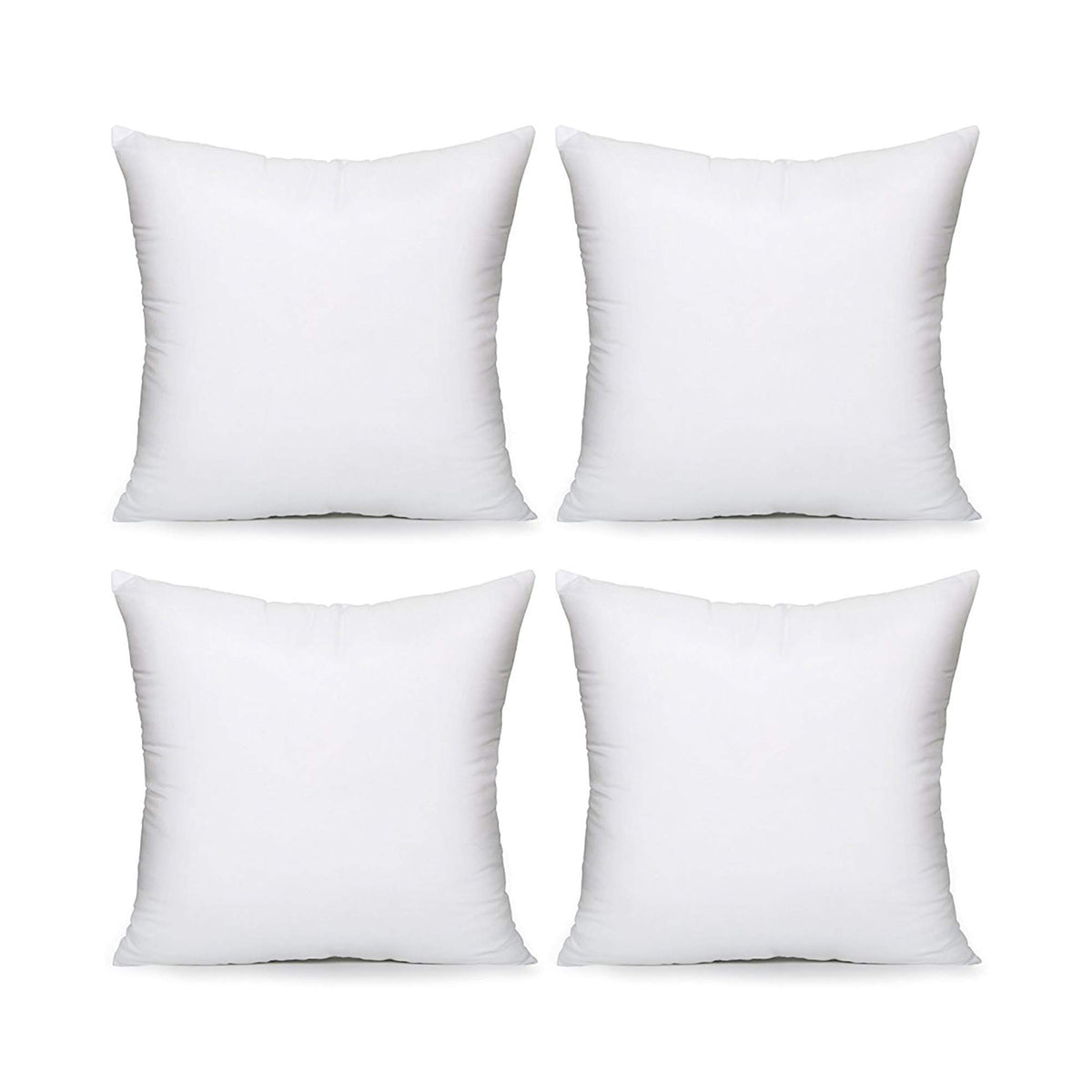 Acanva Throw Pillow Inserts, Euro Sham Form Stuffer With Premium Polyester Micro Fiber, Decorative For Bed, Couch And Sofa, Whit