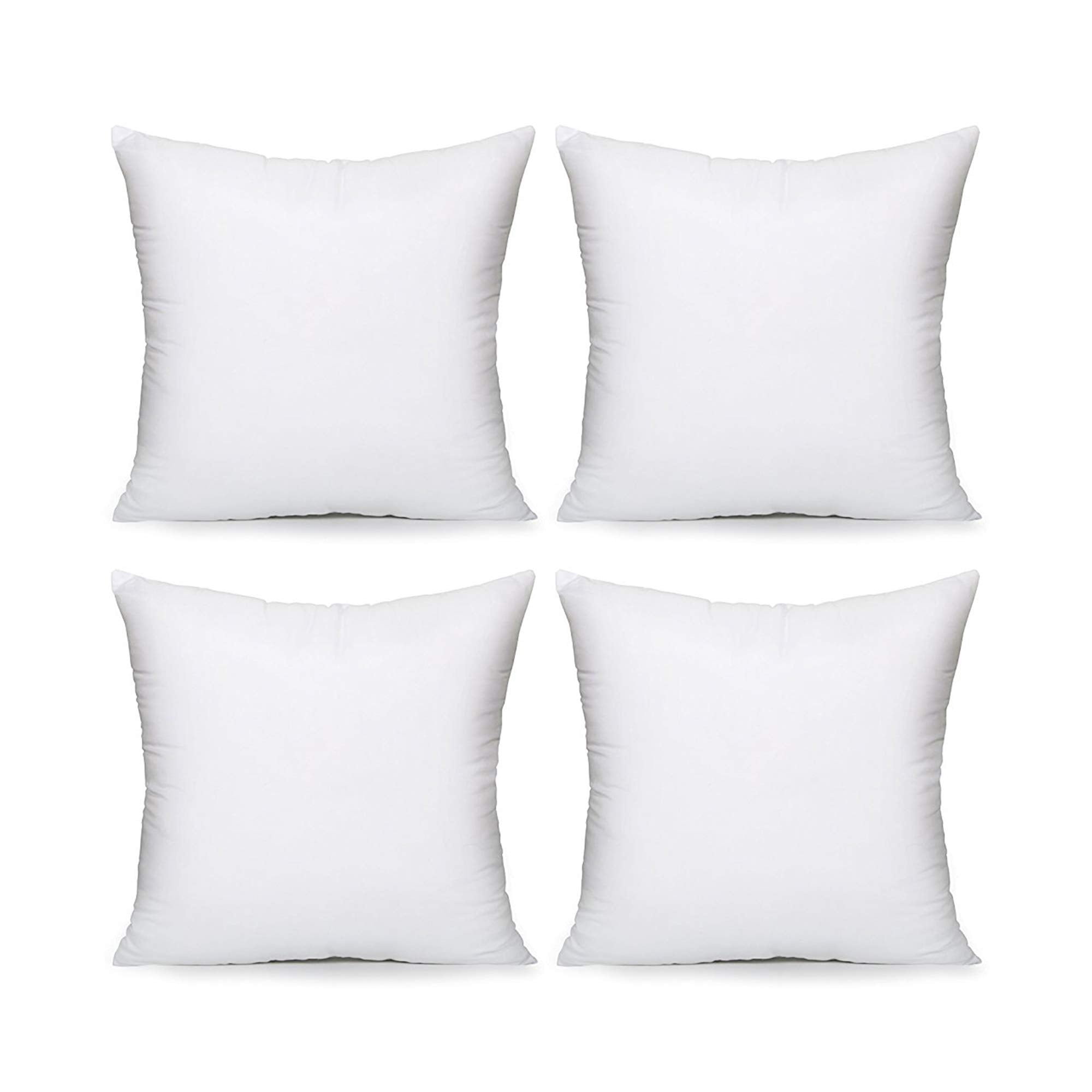 Acanva Throw Pillow Inserts, Euro Sham Form Stuffer With Premium Polyester Micro Fiber, Decorative For Bed, Couch And Sofa, Whit