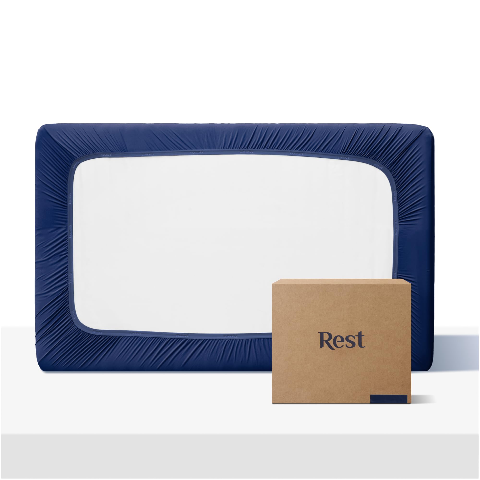 Rest Evercool+ Cooling Fitted Sheet, Split King, Midnight Blue, 13Deep (Stretched Up To 15) Silver Infused Cooling Bedding For H