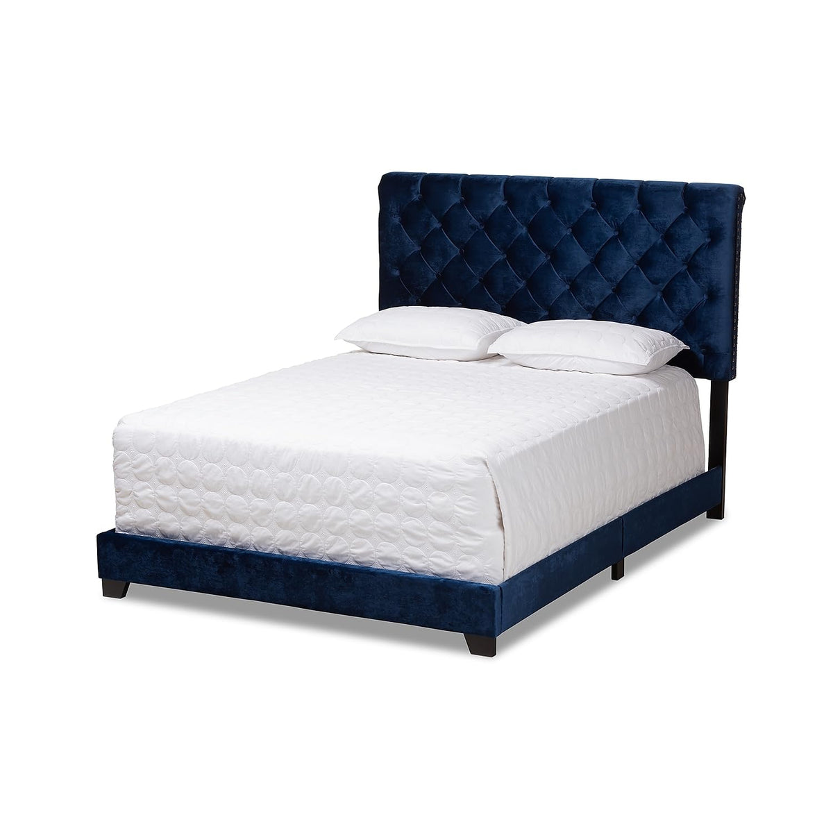 Baxton Studio Candace Bed, King, Navy Blue (149-8949-HiT)