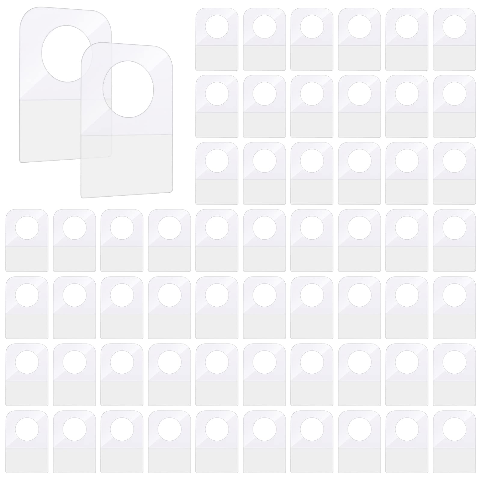300 Pcs Clear Self Adhesive Folding Hang Tabs, Plastic Round Hole Sticky Hang Tabs Heavy Duty For Store Retail Small Sale Items