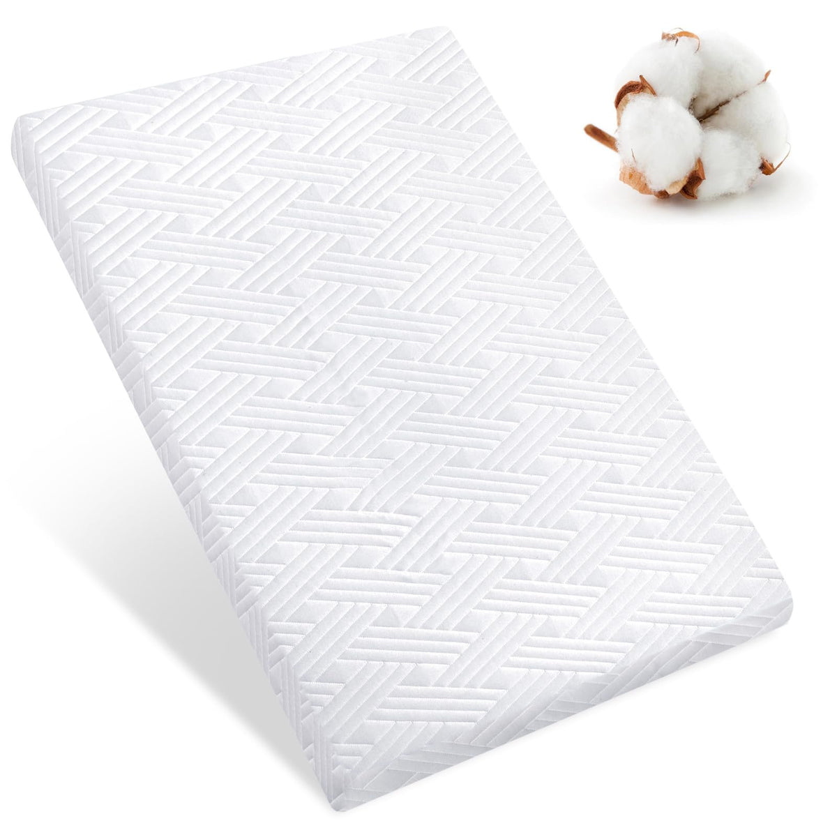 Pack And Play Mattress Pad 38' X 26', Playard Mattress For Pack And Play, Pack N Play Mattress Topper With Washable Cover - Fi