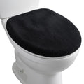 DOPENSPI Black Microfiber Toilet Lid Cover, Non-Slip Soft Toilet Cover Adjustable Toilets Seat Covers Absorbent Machine Washable