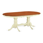 East West Furniture PLAN5-WHI-W 5 Piece Dining Set Includes an Oval Dining Table with Butterfly Leaf and 4 Kitchen Chairs, 42x78 Inch, Buttermilk & Cherry