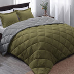 Basic Beyond King Size Comforter Set - Olive Green Comforter Set King, Reversible King Bed Comforter Set For All Seasons, 1 Comf