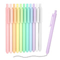 Shuttle Art Retractable Pastel Gel Ink Pens, 11 Pack Black Ink Pens, Cute Pens 0.5Mm Fine Point For Writing Journaling Taking No