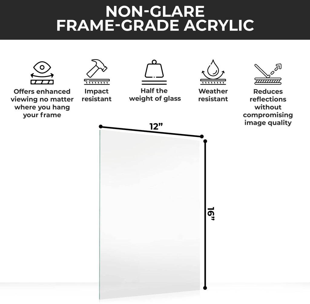 Countryarthouse Non-Glare Acrylic Plexiglass Replacement For 12X16 Picture Frame, Uv-Resistant Non-Glare